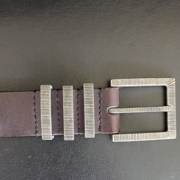 Lucky Brand Black Leather Belt Modern Design, Small - Picture 4 of 5